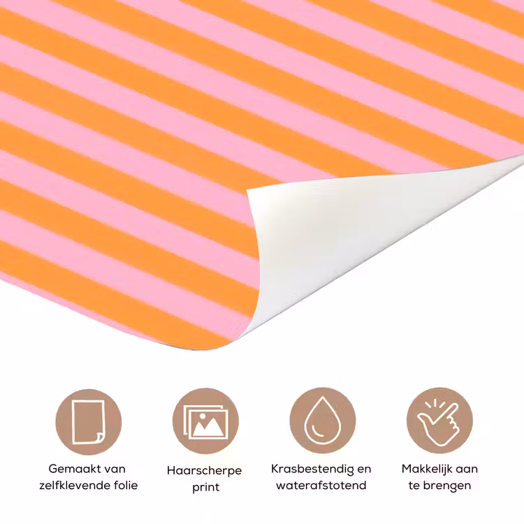Deursticker - Verticaal - Strepen - Oranje - Ciao bella — 3