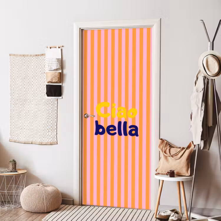 Deursticker - Verticaal - Strepen - Oranje - Ciao bella — 8