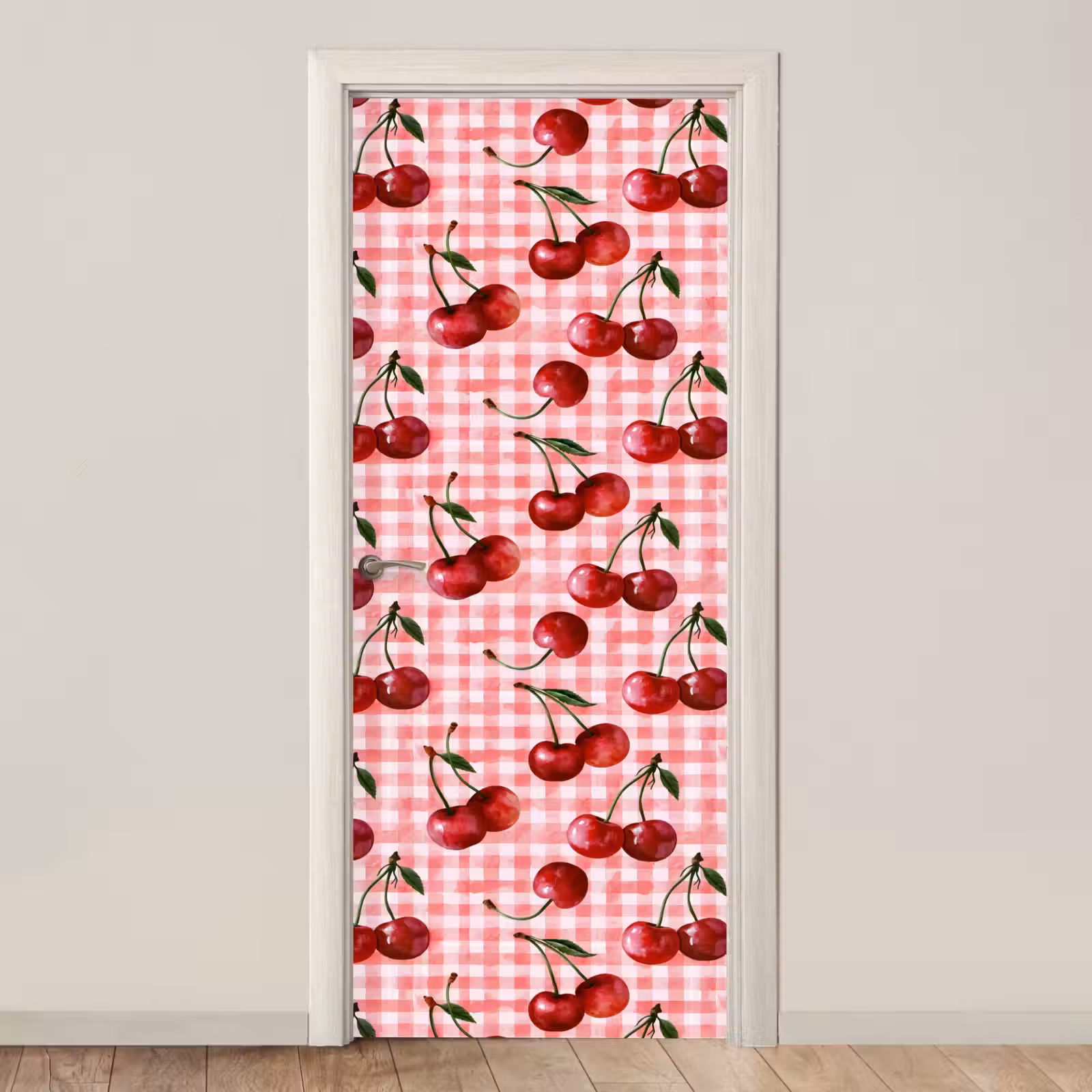 Deursticker - Kersen - Blokken - Rood — 1