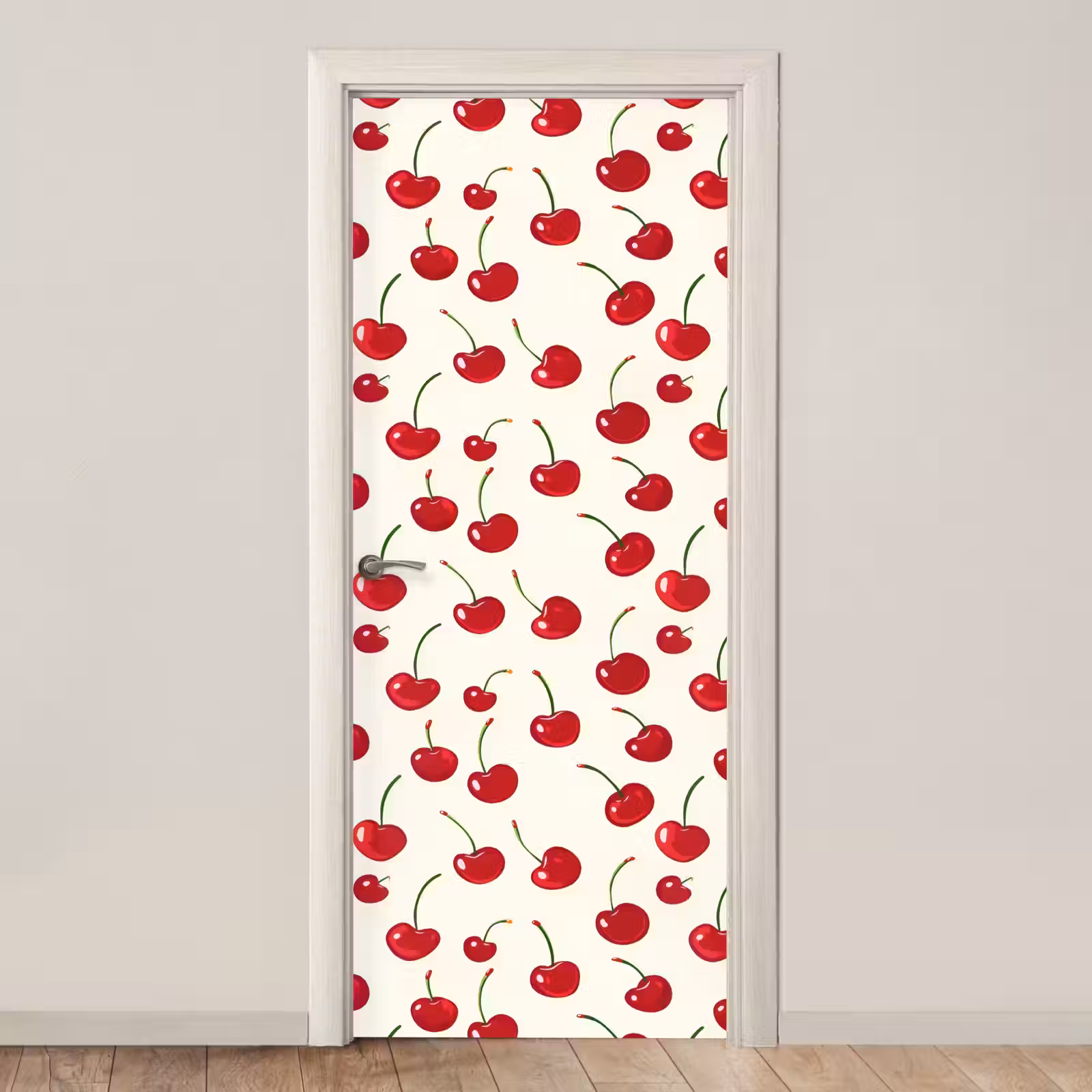 Deursticker - Kersen - Minimalistisch - Rood — 1