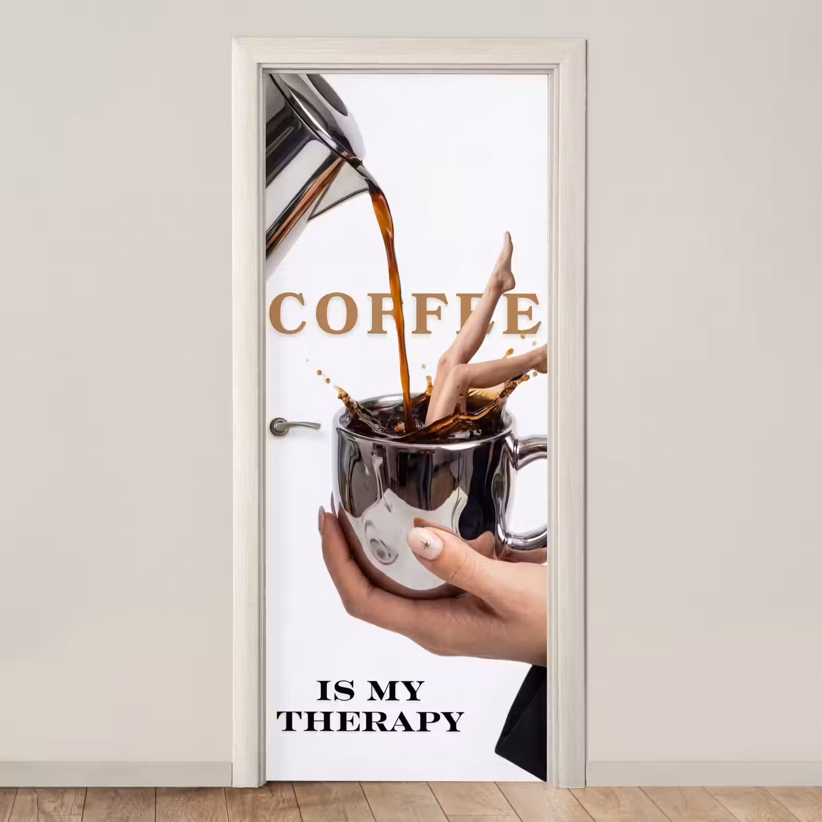 Deursticker - Koffie - Mok - Kan - Therapie — 1
