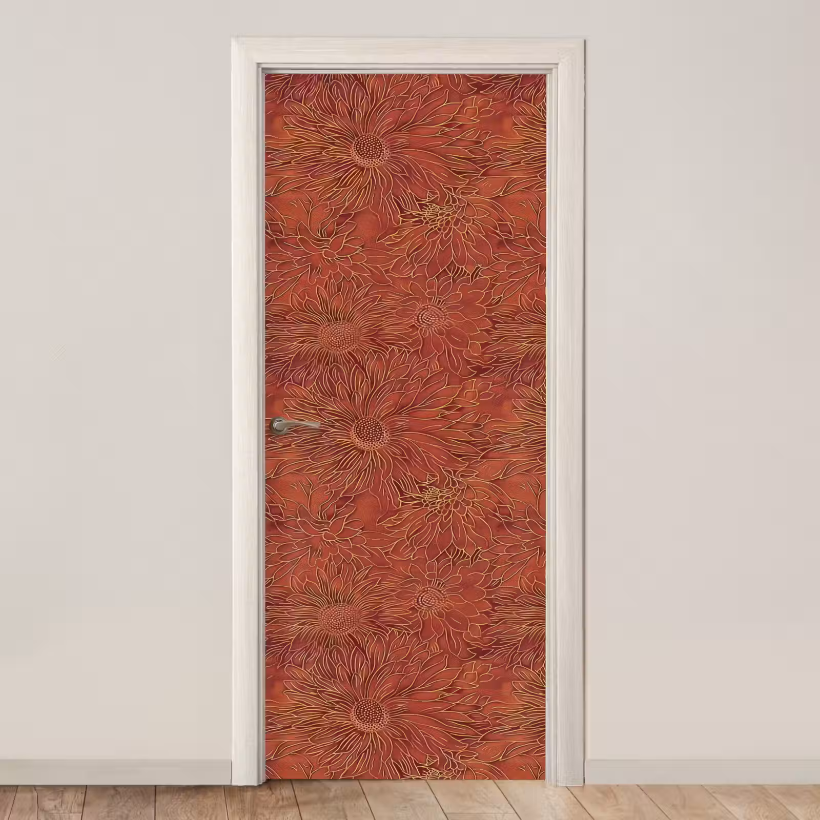 Deursticker - Oosters - Bloemen - Terracotta — 1