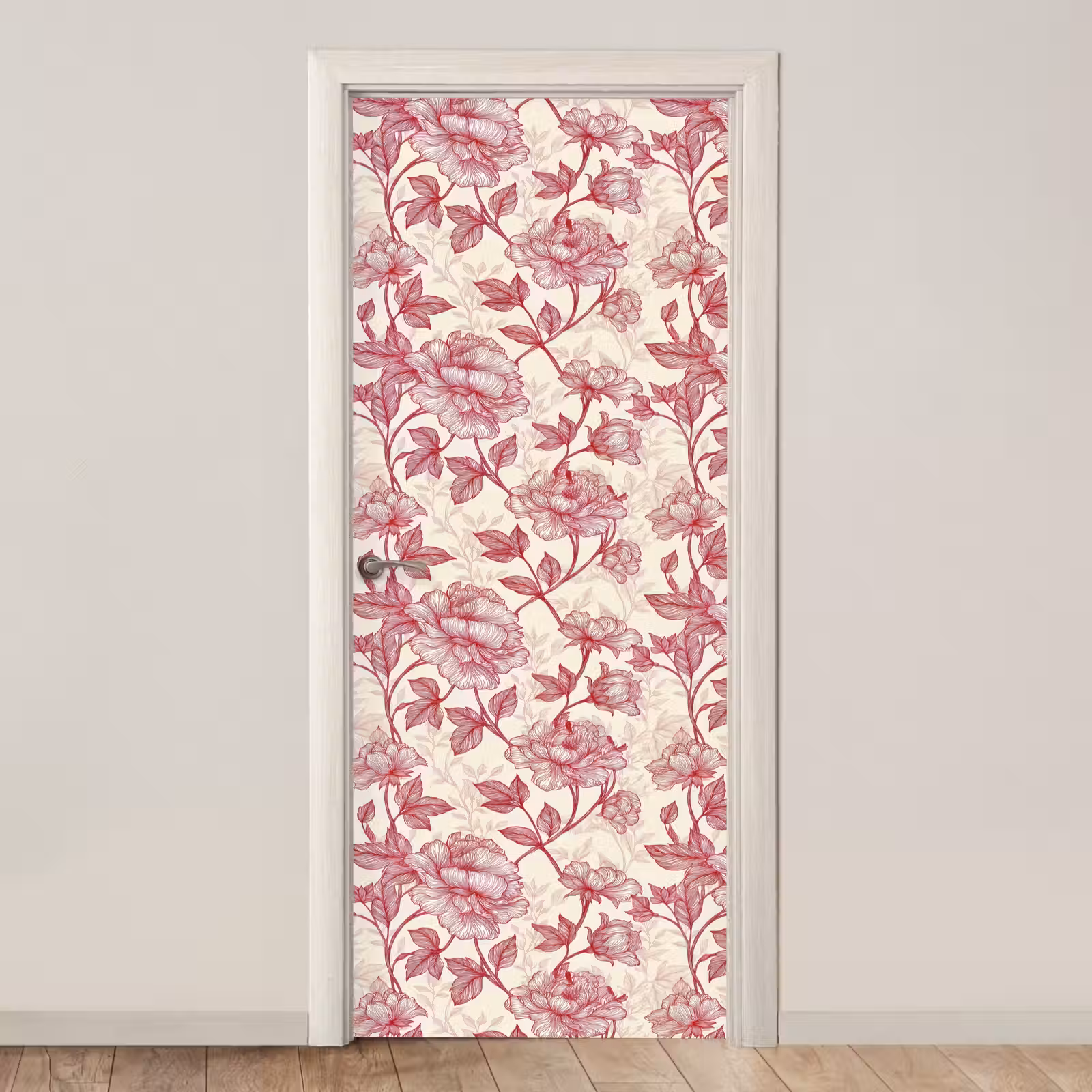 Deursticker - Pioenrozen - Modern - Rood — 1