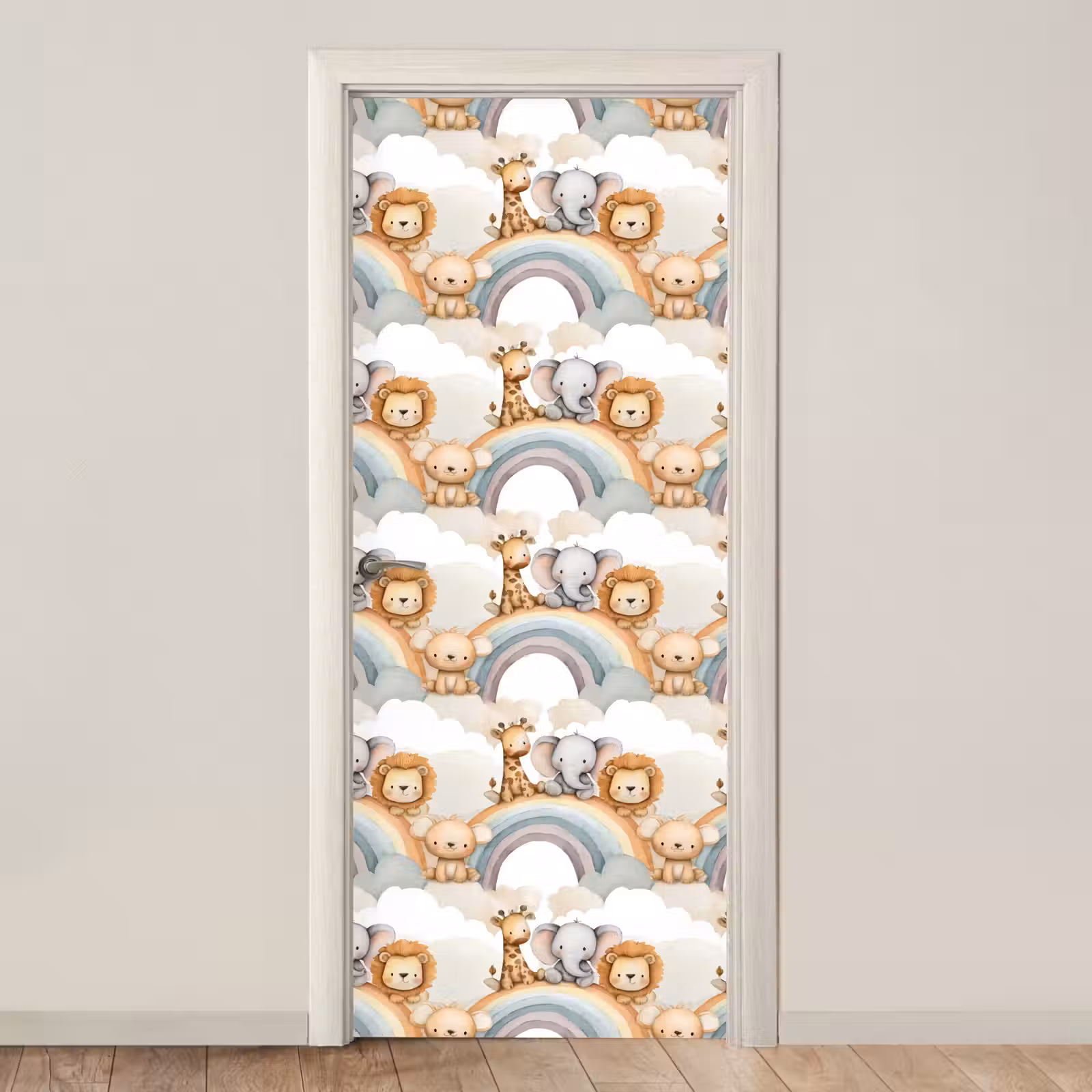 Deursticker - Safari - Regenboog - Kleurrijk — 1