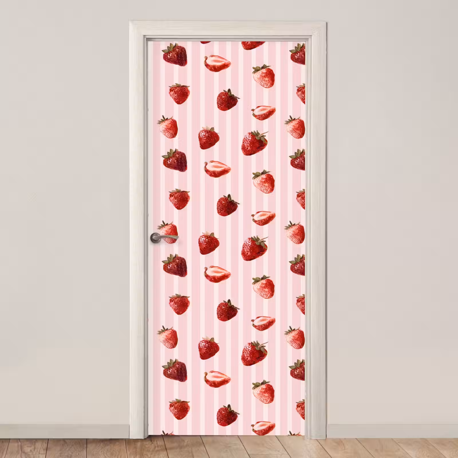 Deursticker - Strepen - Aardbei - Roze — 1
