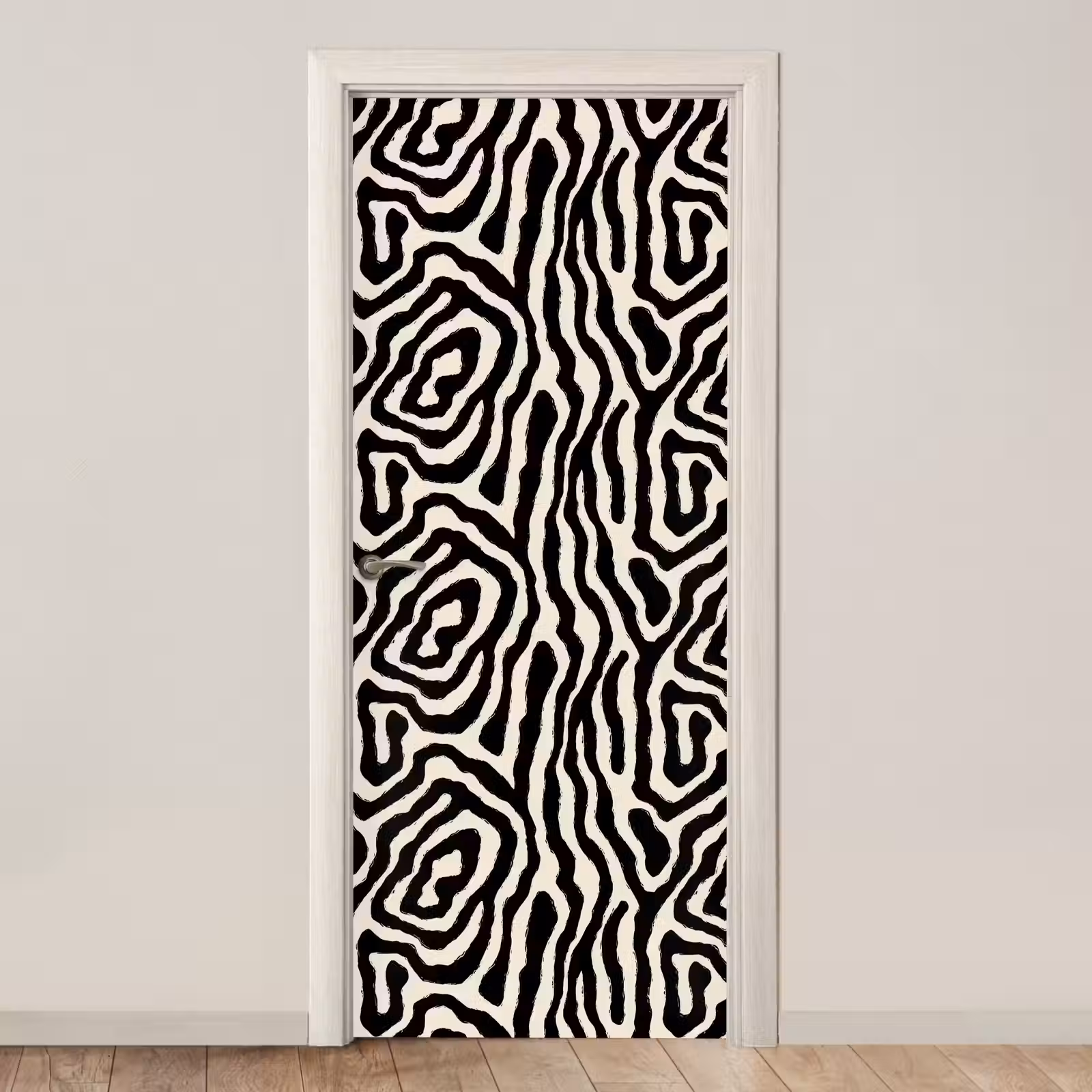 Deursticker - Zebra - Zwart - Abstract — 1