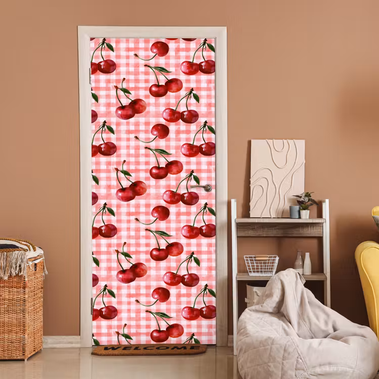 Deursticker - Kersen - Blokken - Rood — 2