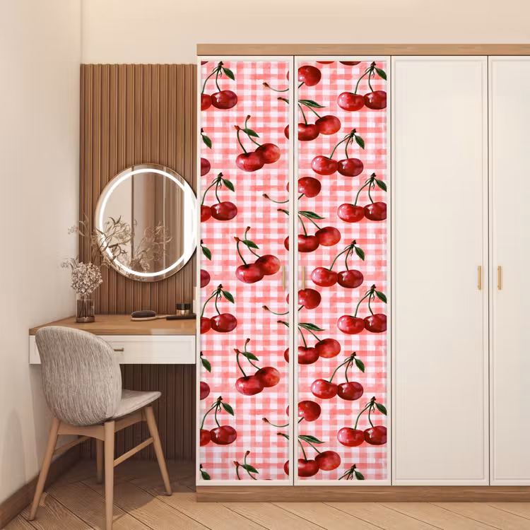 Deursticker - Kersen - Blokken - Rood — 5