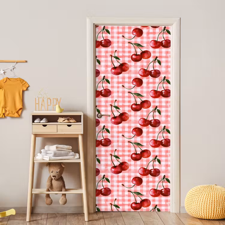 Deursticker - Kersen - Blokken - Rood — 6