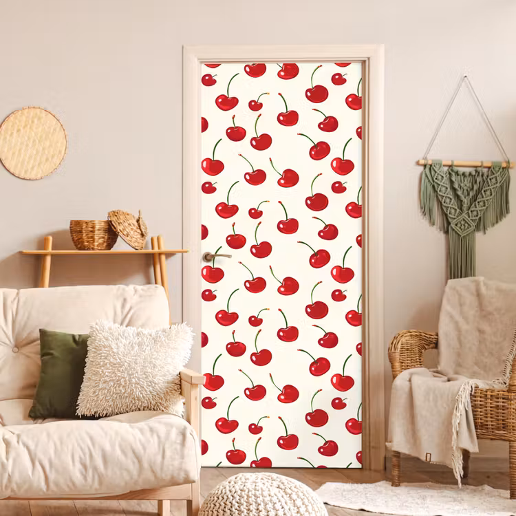 Deursticker - Kersen - Minimalistisch - Rood — 4