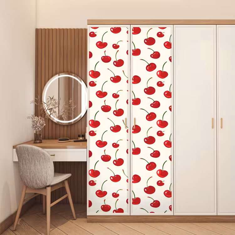Deursticker - Kersen - Minimalistisch - Rood — 5