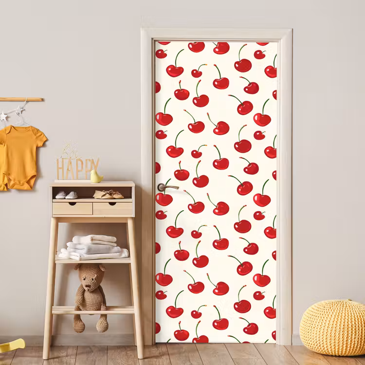 Deursticker - Kersen - Minimalistisch - Rood — 6