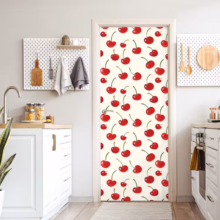 Deursticker - Kersen - Minimalistisch - Rood — 7