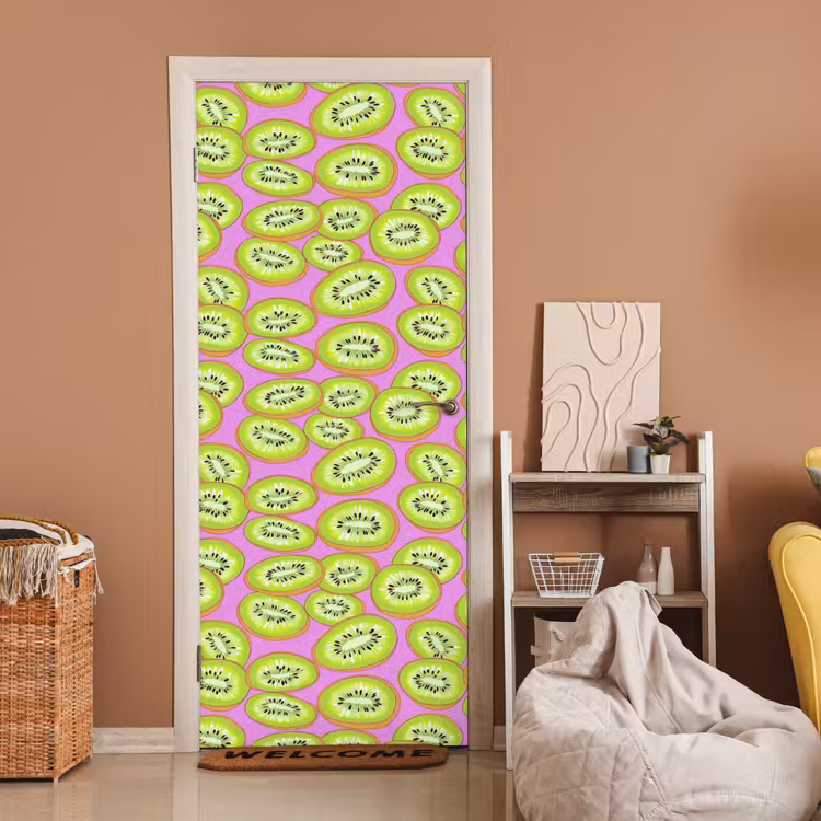 Deursticker - Kiwi - Speels - Groen — 2