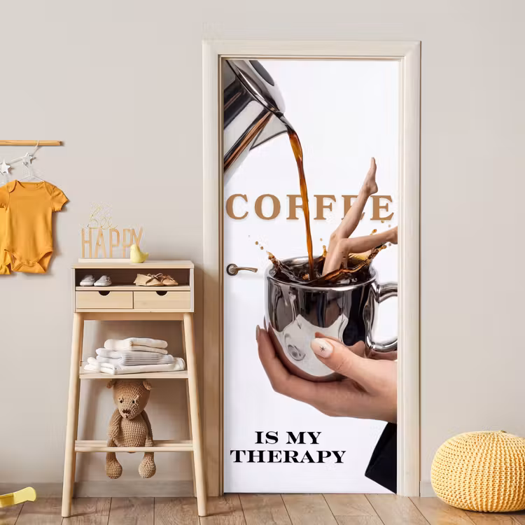 Deursticker - Koffie - Mok - Kan - Therapie — 6