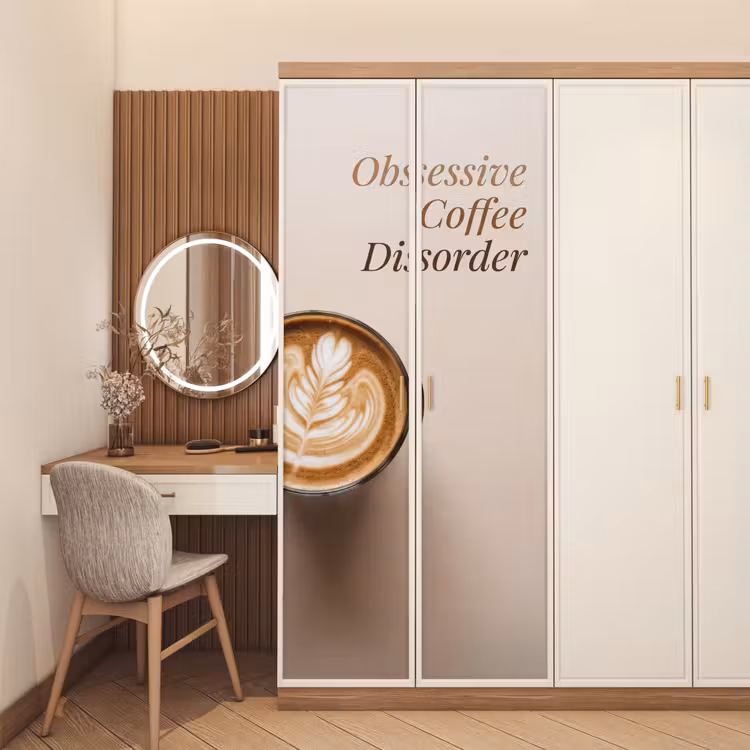 Deursticker - Koffie - Obessive Coffee Disorder - Beige — 5