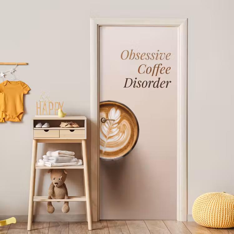 Deursticker - Koffie - Obessive Coffee Disorder - Beige — 6
