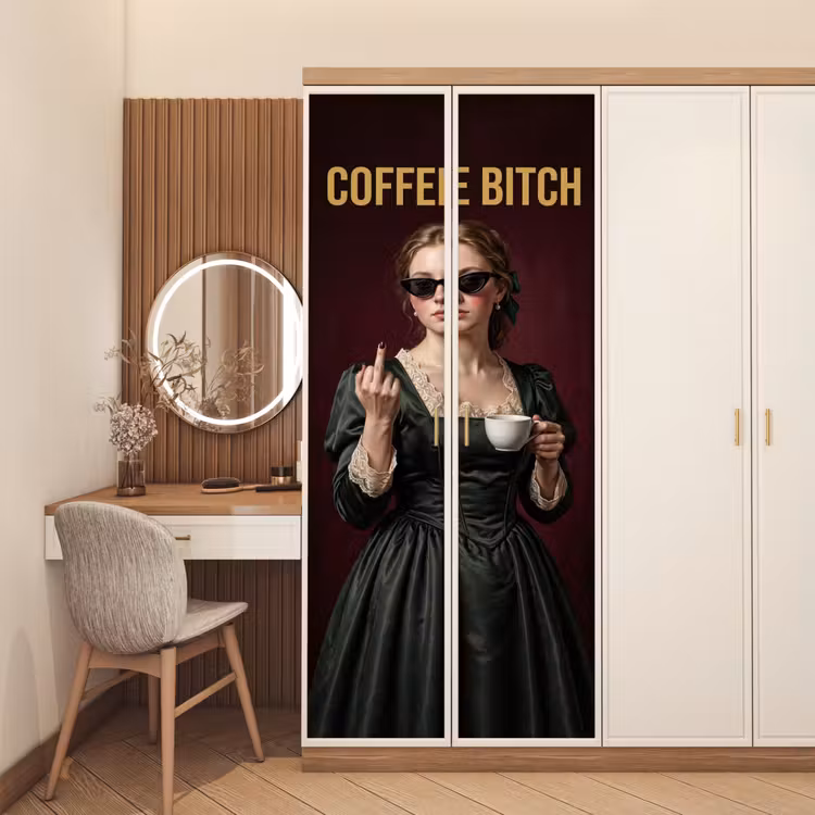 Deursticker - Koffie - Vrouw - Middelvinger — 5