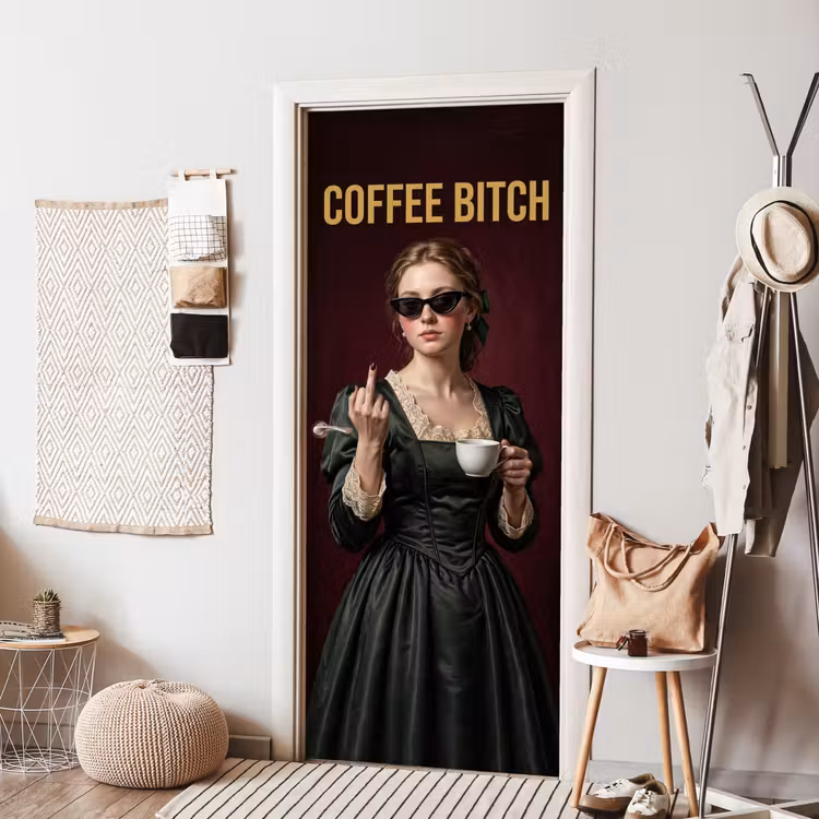 Deursticker - Koffie - Vrouw - Middelvinger — 8