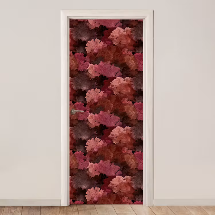 Deursticker - Koraal - Textuur - Kleurrijk — 1