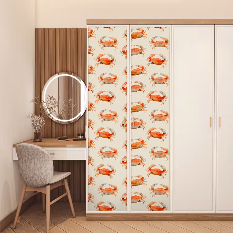 Deursticker - Krabben - Patroon - Oranje — 5
