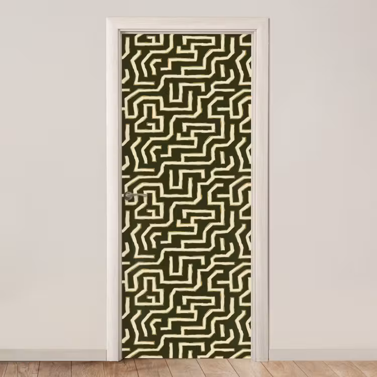 Deursticker - Lijnen - Abstract - Groen — 1