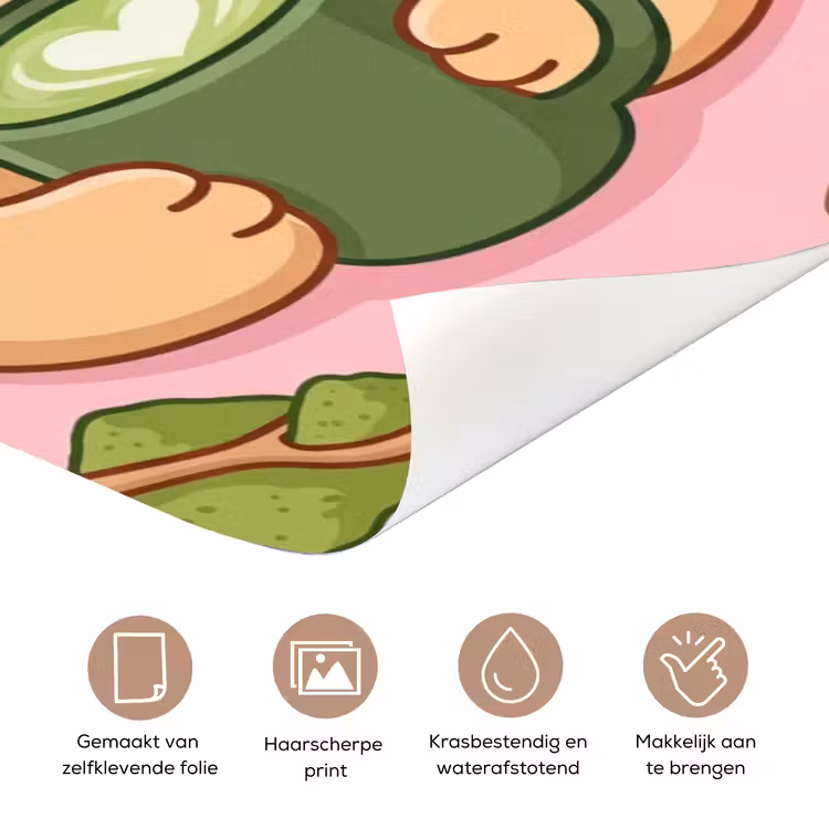 Deursticker - Matcha - Hond - Roze - Groen — 3