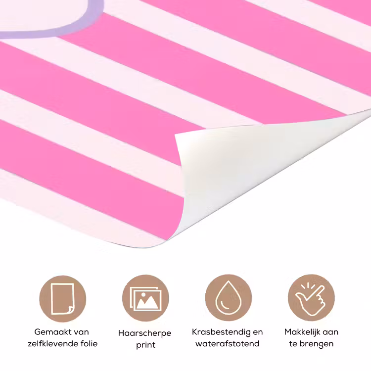 Deursticker - More coffee - Roze - Paars - Strepen - Mok — 3