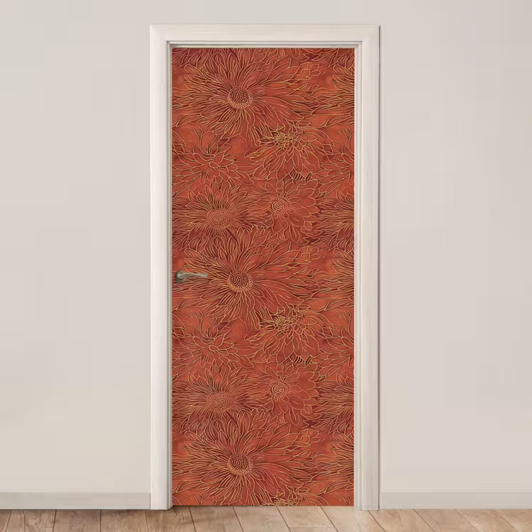 Deursticker - Oosters - Bloemen - Terracotta — 1