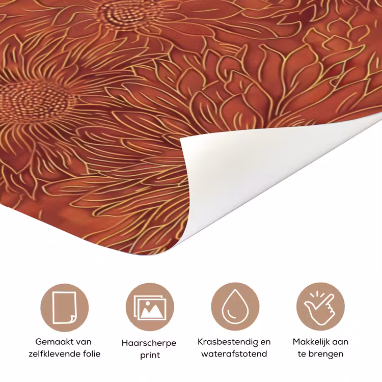 Deursticker - Oosters - Bloemen - Terracotta — 3