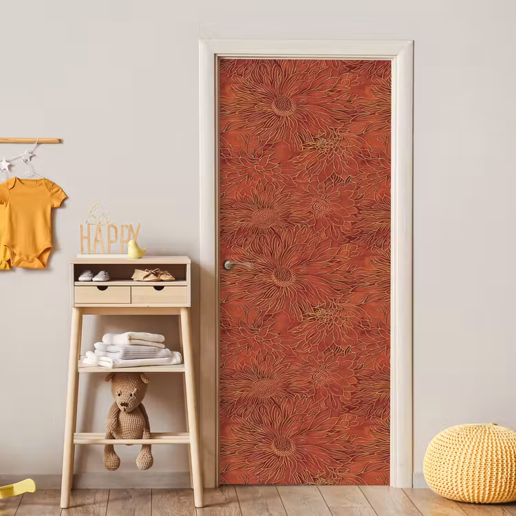 Deursticker - Oosters - Bloemen - Terracotta — 6