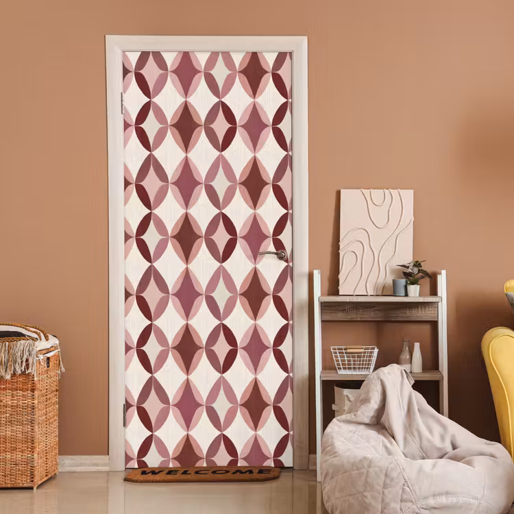Deursticker - Ovaal - Textuur - Roze — 2