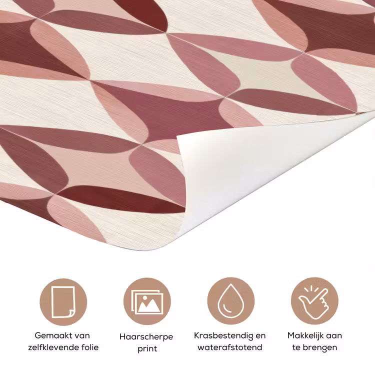 Deursticker - Ovaal - Textuur - Roze — 3