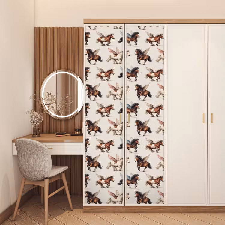 Deursticker - Paarden - Vleugels - Kleurrijk — 5