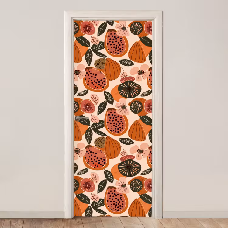 Deursticker - Papaja - Bloesem - Oranje — 1