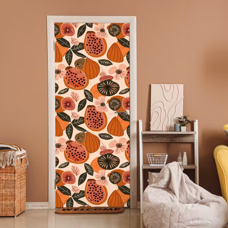 Deursticker - Papaja - Bloesem - Oranje — 2