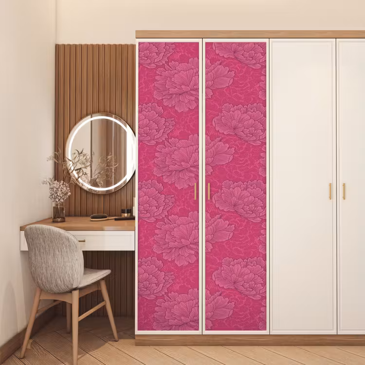 Deursticker - Pioenrozen - Energiek - Roze — 5