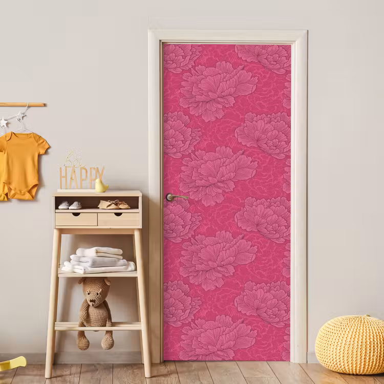 Deursticker - Pioenrozen - Energiek - Roze — 6