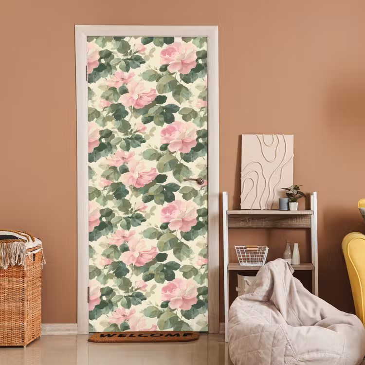 Deursticker - Rozen - Botanisch - Roze — 2