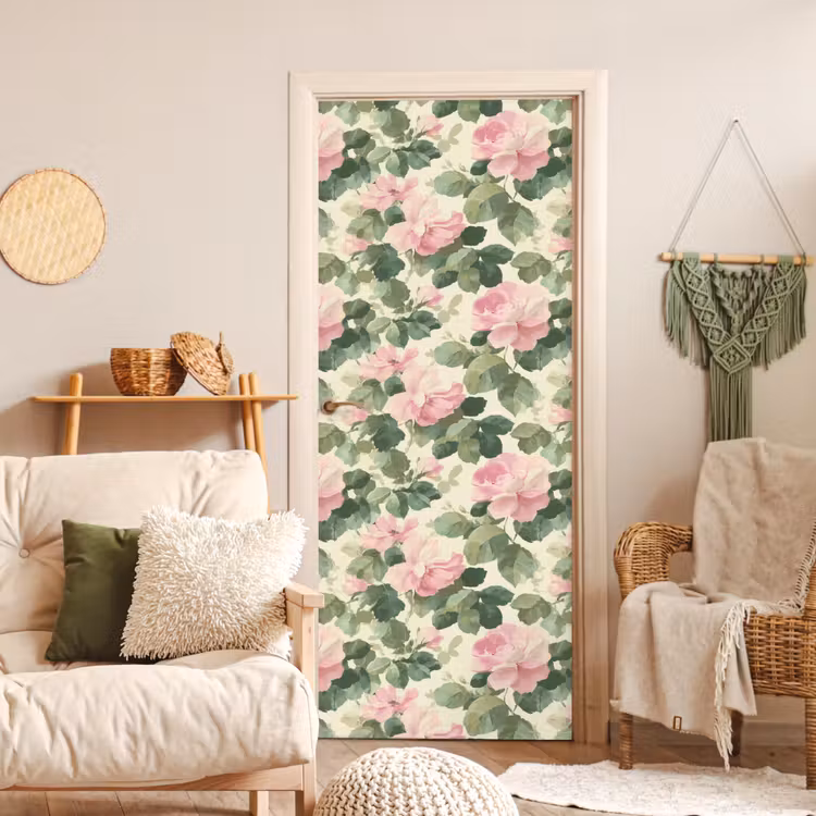 Deursticker - Rozen - Botanisch - Roze — 4