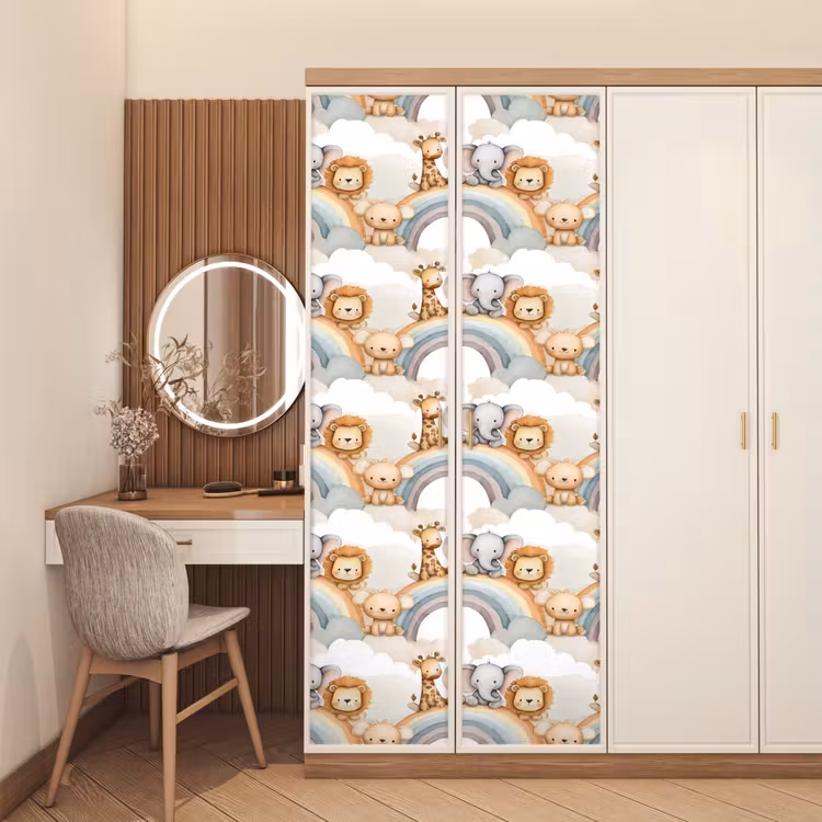 Deursticker - Safari - Regenboog - Kleurrijk — 5