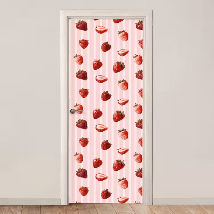 Deursticker - Strepen - Aardbei - Roze — 1