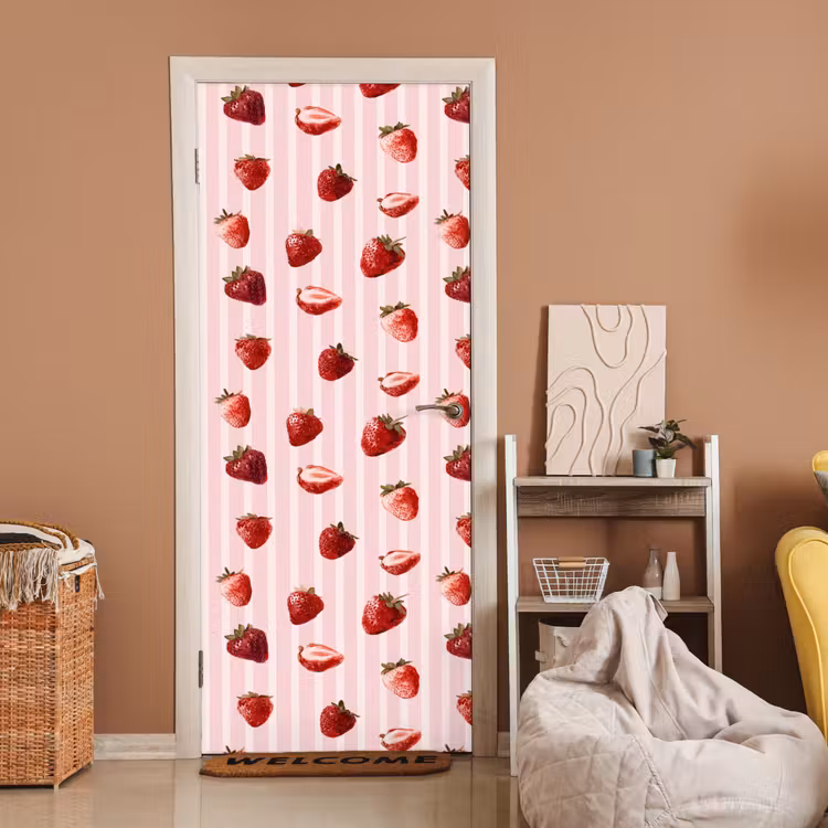 Deursticker - Strepen - Aardbei - Roze — 2