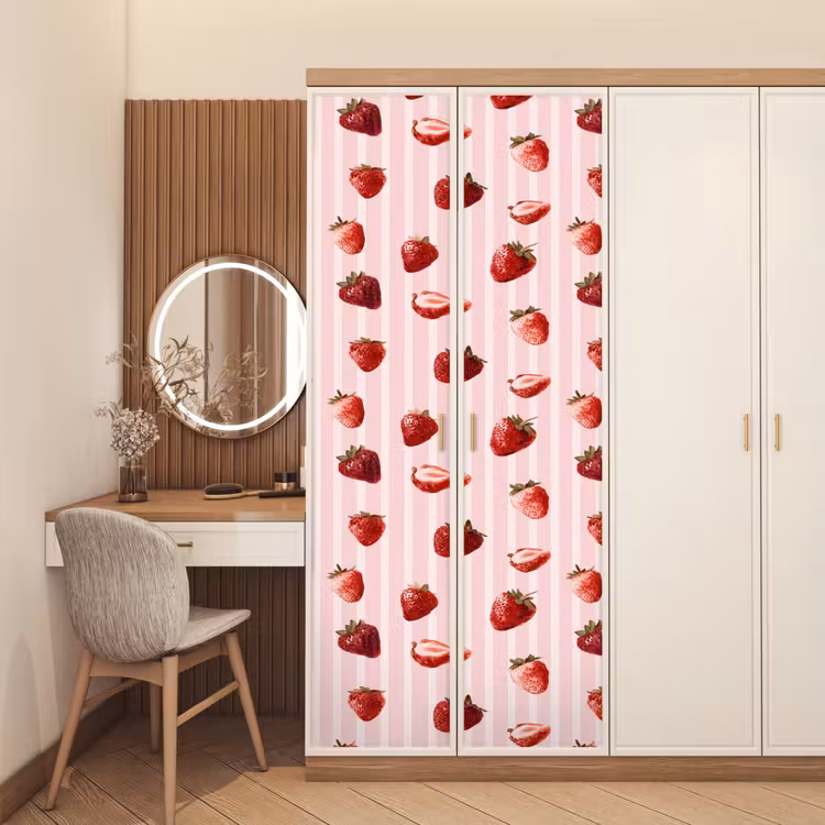 Deursticker - Strepen - Aardbei - Roze — 5