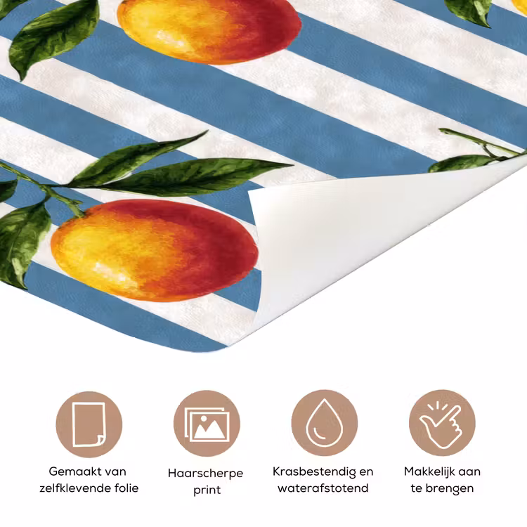Deursticker - Strepen - Citroen - Blauw — 3