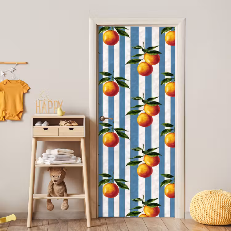 Deursticker - Strepen - Citroen - Blauw — 6