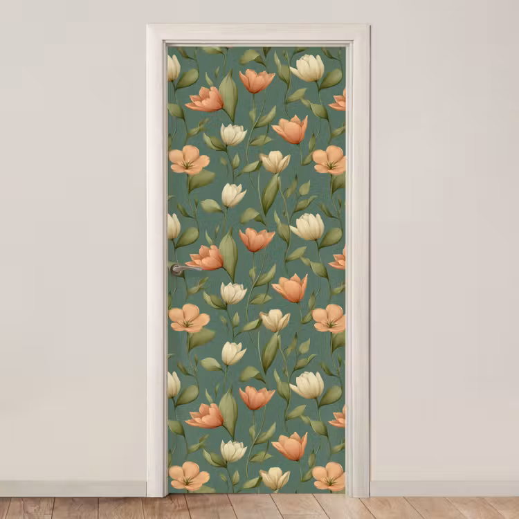 Deursticker - Tulpen - Botanisch - Groen — 1