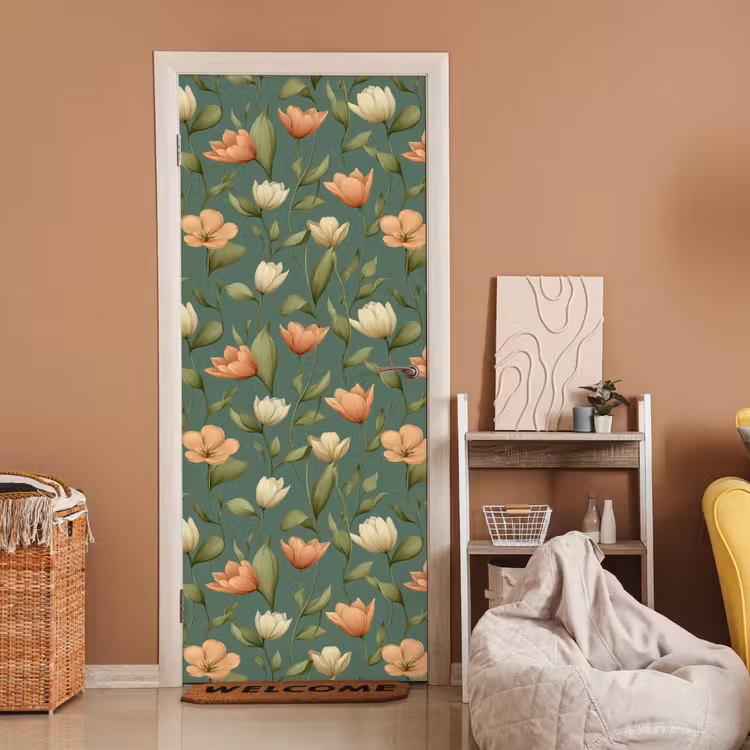 Deursticker - Tulpen - Botanisch - Groen — 2