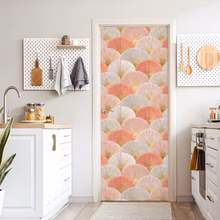 Deursticker - Waaiers - Goud - Roze — 7
