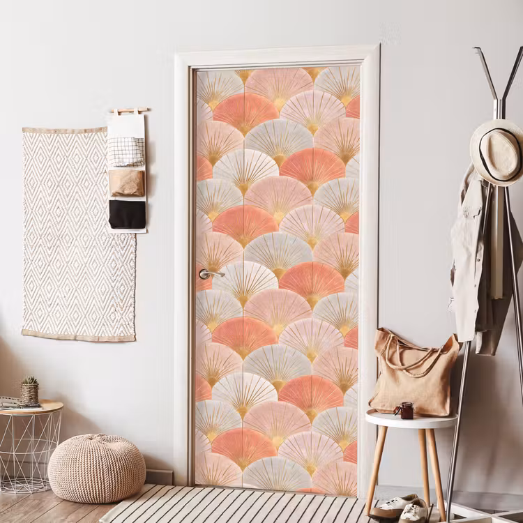 Deursticker - Waaiers - Goud - Roze — 8